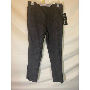 NEW NWT BELLA ROSE BLACK PATTERN‎ DRESS PANTS STRETCH WOMENS SIZE LARGE L